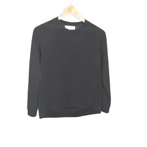 Magashoni Womens Black Crew Neck Long Sleeve Sweatshirt Size XS